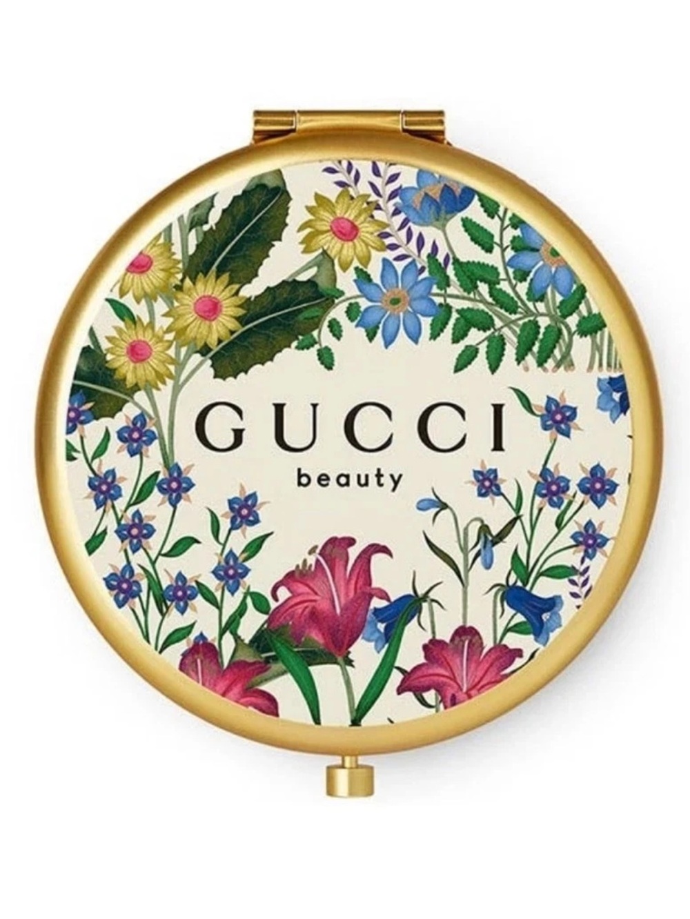 Gucci Beauty Floral Compact Mirror in Pink and Gold. - Picture 9 of 10